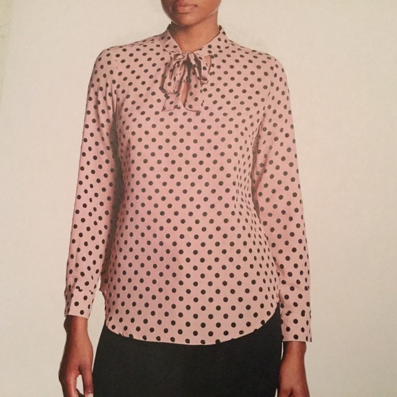 Adrianna Papell Tops - Adrianna Papell - Pink Polka Dot Blouse
